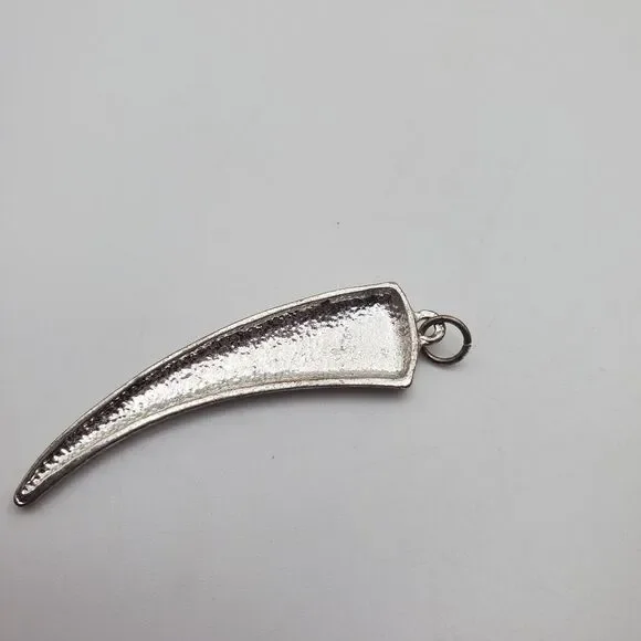 Lucky charm shark tooth necklace pendant sterling silver 925‎